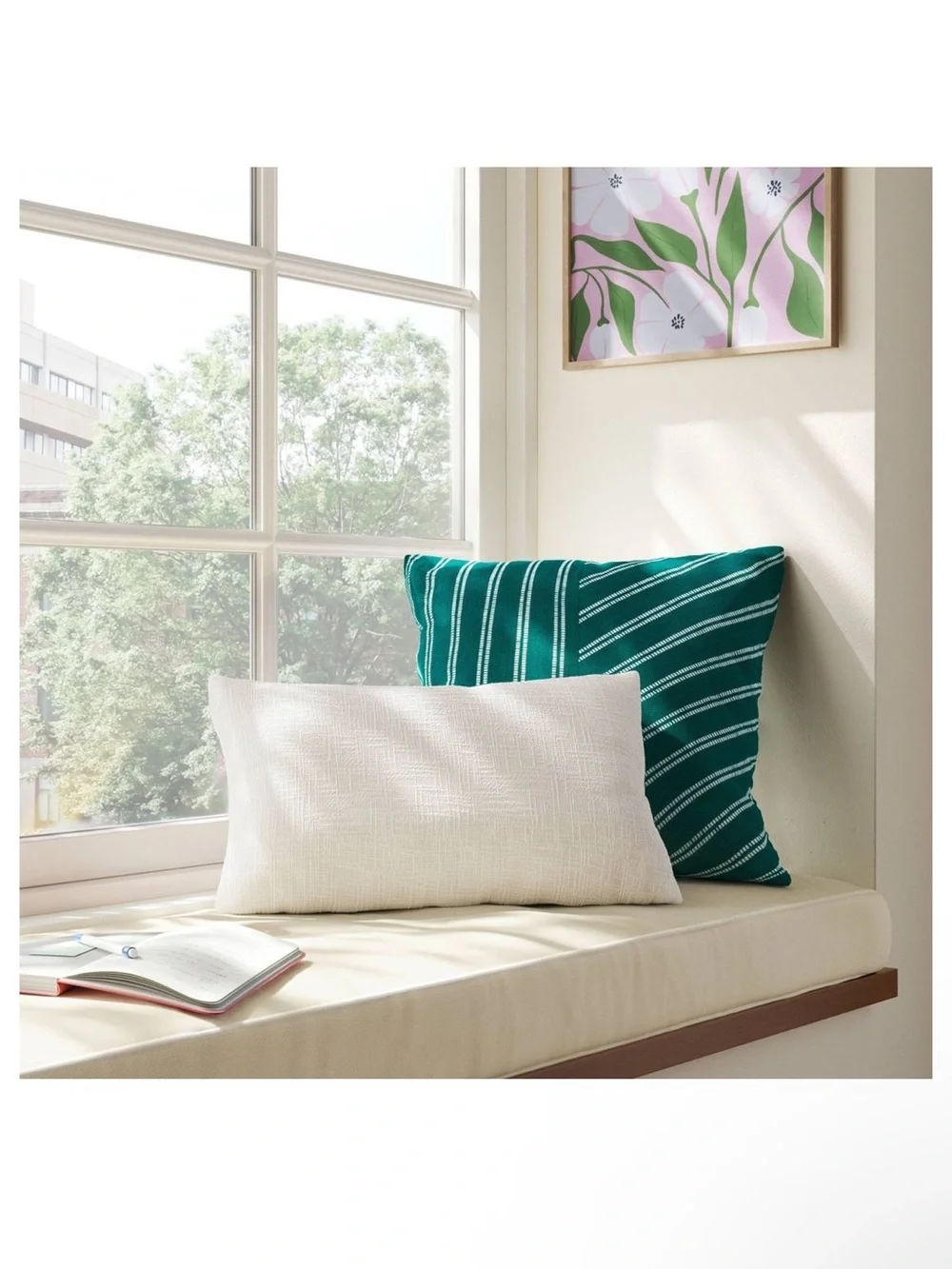 Lumbar Texture Cotton Pillow- Ivory